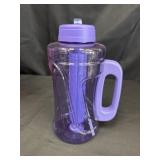 Large purple plastic water bottle