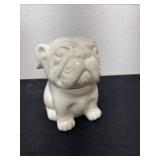 8ï¿½white ceramic English bulldog cookie jar