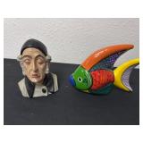 4ï¿½ vintage hand-painted ceramic character and