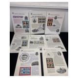 8 American commemorative stamps