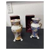 decorative porcelain footed vases Candle holders