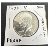 1970 ï¿½ S 40% silver proof half dollar