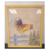 Framed rooster by nell