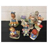 Group of clown figurines