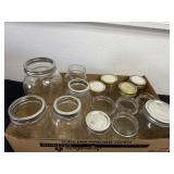 Group of mason and Ball jars