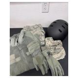 Group of military items and helmet