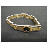 Menï¿½s gold band Strat bracelet with US Marine