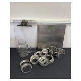 Mason jar caps and Taylor scale and clip board