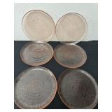 Six  8ï¿½ a vintage Arcoroc Rosaline Pink Spirale