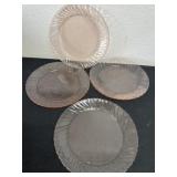 Four 9ï¿½ vintage Arcoroc France Rosaline Pink Swirl