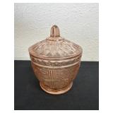 6ï¿½ vintage pink depression glass lidded candy