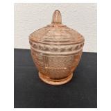 6ï¿½ vintage pink depression glass lidded candy