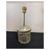 vintage glass and metal manual food or nut