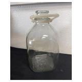 12ï¿½  vintage one-gallon clear glass milk jug