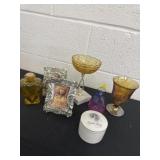 Picture frames with wine glasses and glass
