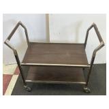 26x25in Wooden Vintage 2 Tier Cart