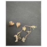 Vintage earrings with charm bracelet