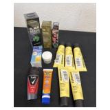 Group of mask, serum, creams and more
