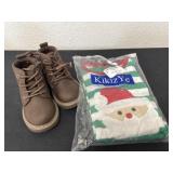 2t Santa pajamas and size 9 kids shoes