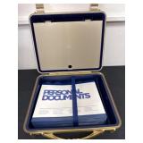 Plastic personal document suitcase with files