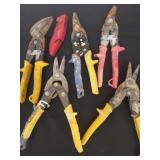 Group of 10 snips and a knife