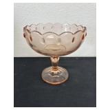 8ï¿½ vintage Indiana Glass pastel pink footed