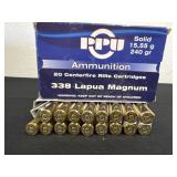 Ppu 338 Lapua Magnum  solid 15, 55G 240 grain 18