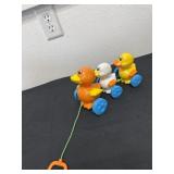 vintage TOMY Quack Along Ducks pull-along toy