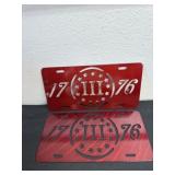 Metal cut out 1776 license plates