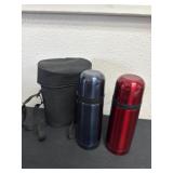 2 thermos with case