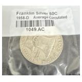 1958-D Franklin Silver Half Dollar uncirculated