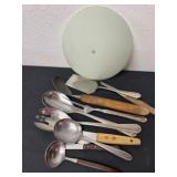 Glass light cover with kitchen utensil