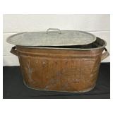 Vintage Wash Boiler Tub with lid 13x20x13