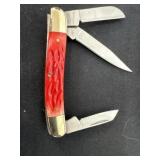 New eagle edge 3.25ï¿½ stock man Red pocket knife