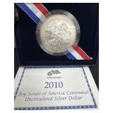 2010 Boy Scouts silver dollar 90% silver