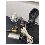 Fan and cameras and cords