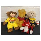 Stuffed animals and pooh and peanut