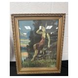 Vintage Indian maiden print Queen of Forest 21x16
