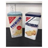 Two 10ï¿½ vintage saltine cracker tins