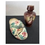 Antique Austrian porcelain portrait vase 5.5