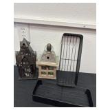 Wire organizer with two cute lantern, like candle