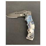 3.5ï¿½ blue skull eagle knife