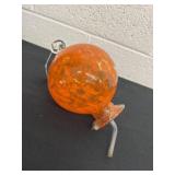 9ï¿½ hand-blown glass hummingbird feeder