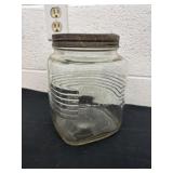 9ï¿½ vintage ribbed glass canister jar from the