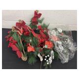 new Bags of poinsettia stems and hanging decor
