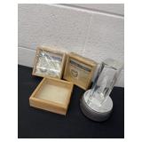 3 shadow Boxes 5ï¿½ and etched block