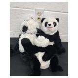 3 panda plushies