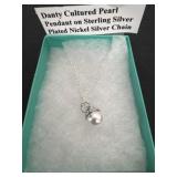 Dante cultured pearl pendant on sterling silver
