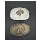 2 western belt buckles