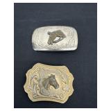 vintage two-tone western belt buckles
